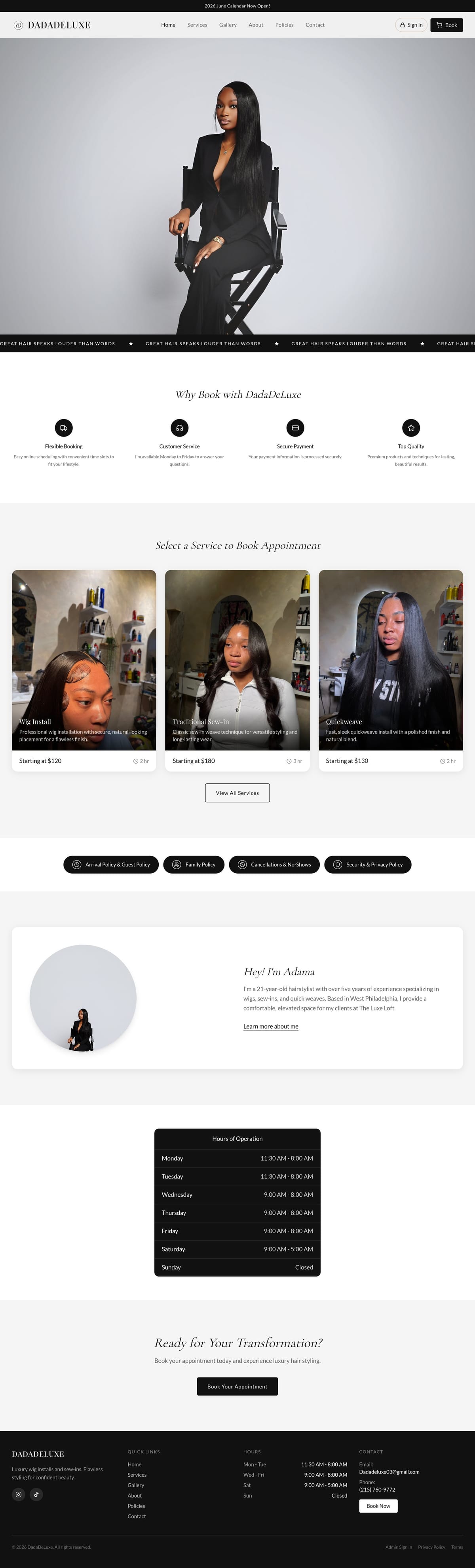 Dadadeluxe website by DoDigitalTech